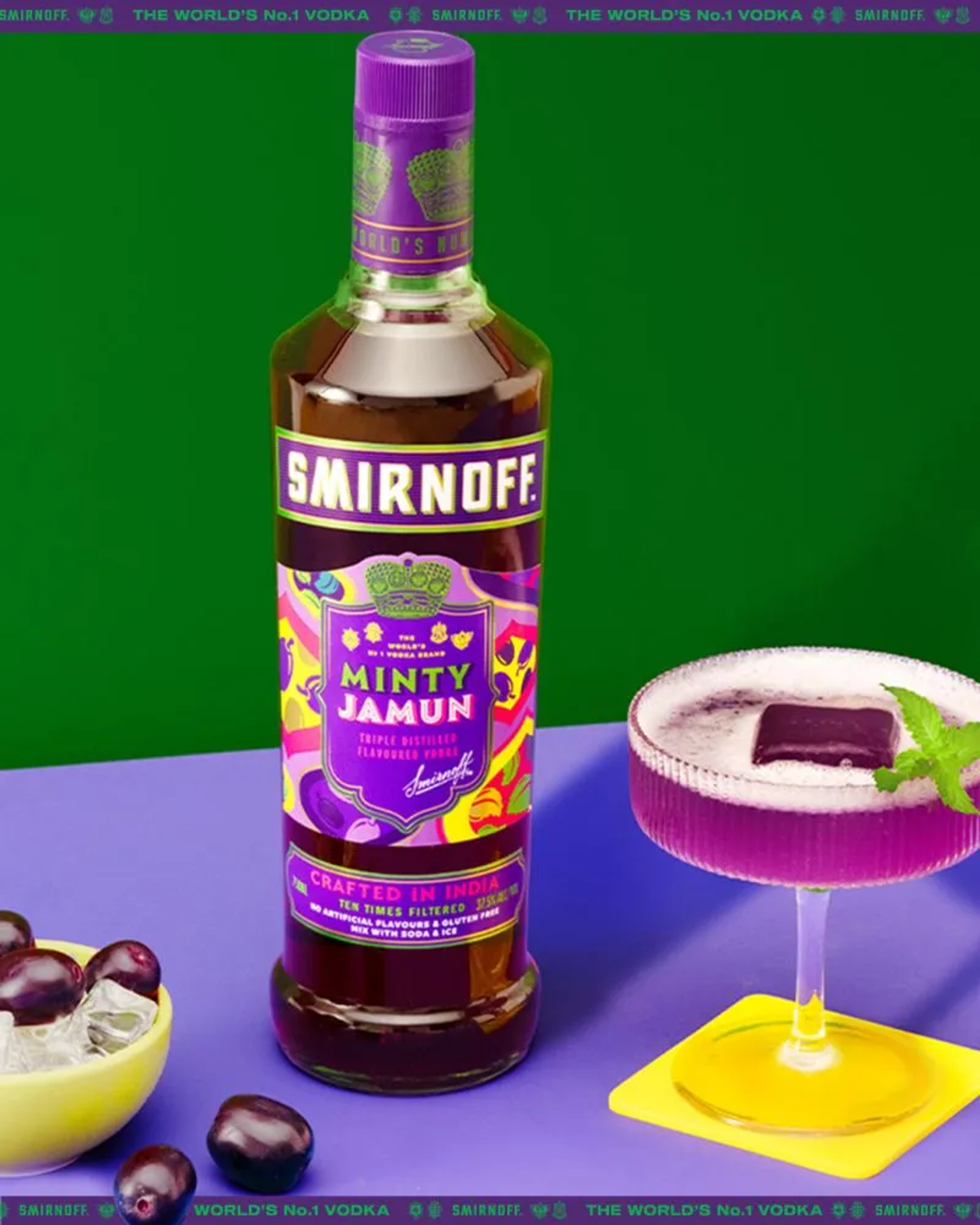 Smirnoff Minty Jamun Triple Distilled Flavoured Vodka 180ml price in Mysore