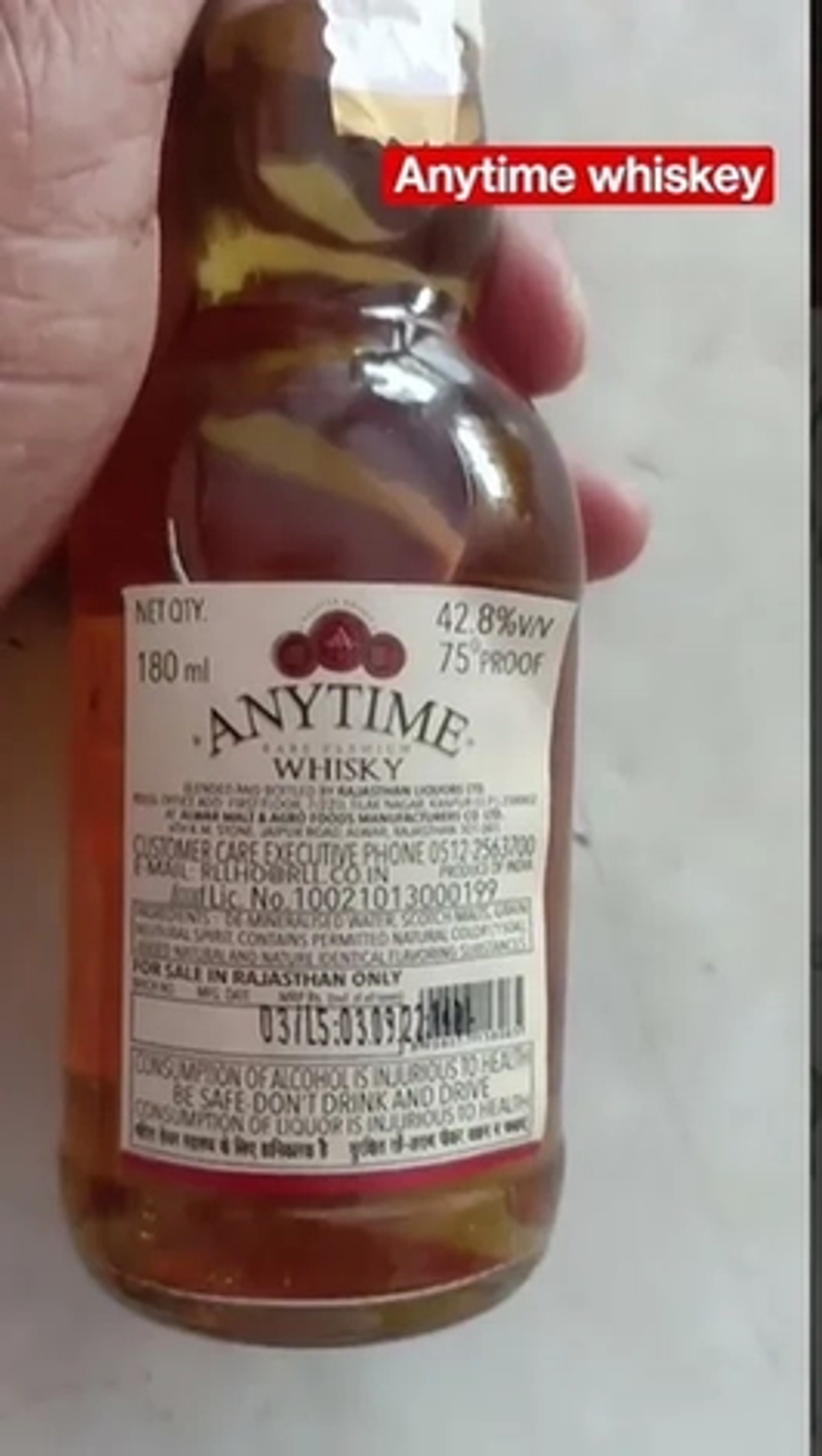 Anytime Rare Premium Whisky 750ml price in Hubli Dharwad