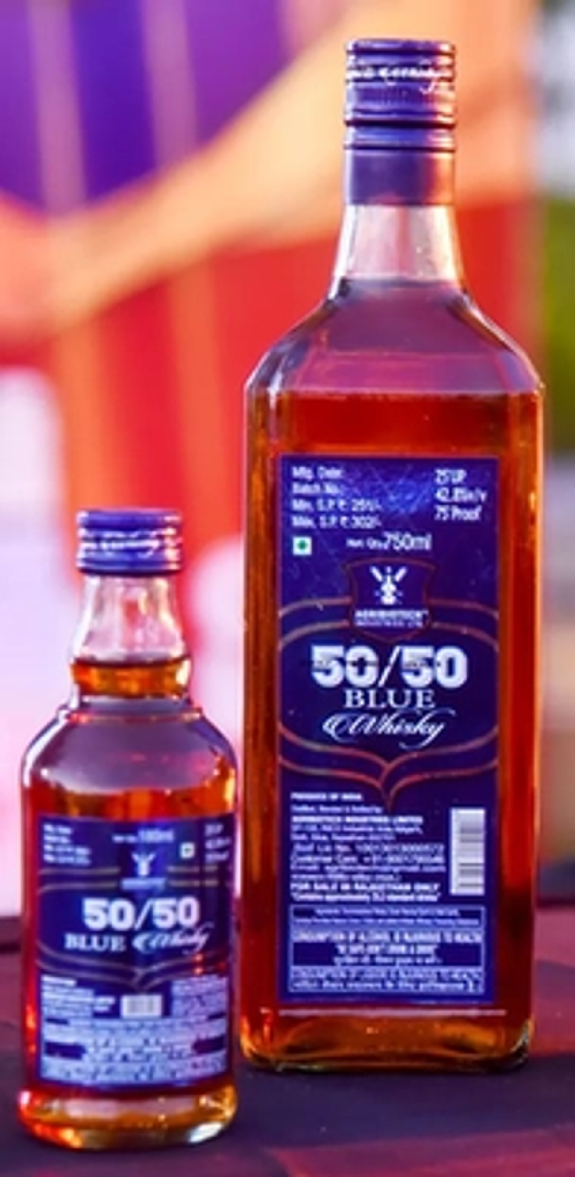 50/50 Blue Whisky 180ml price in Nashik