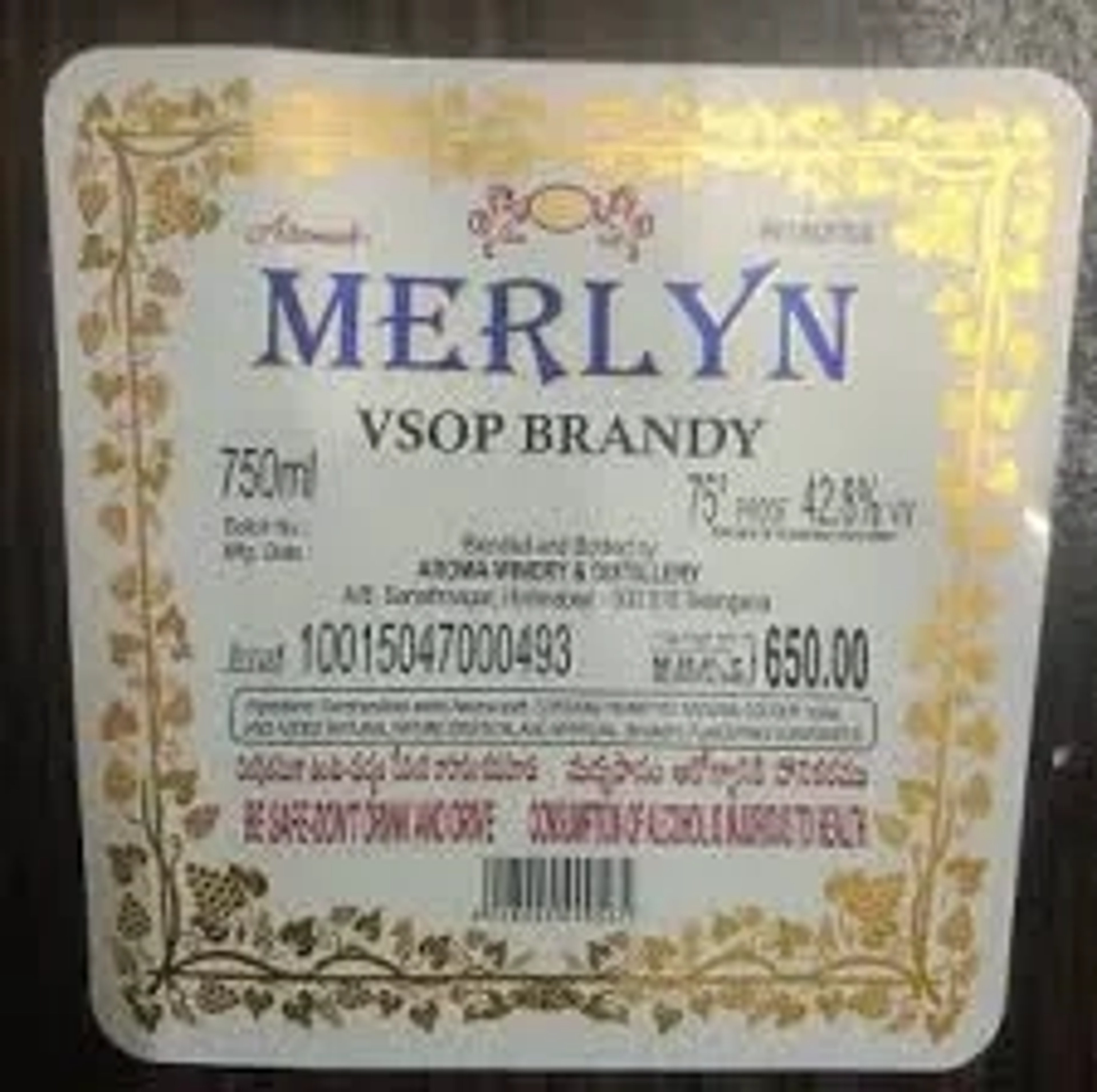 Aromas Aromas Merlyn VSOP Brandy price in Lucknow